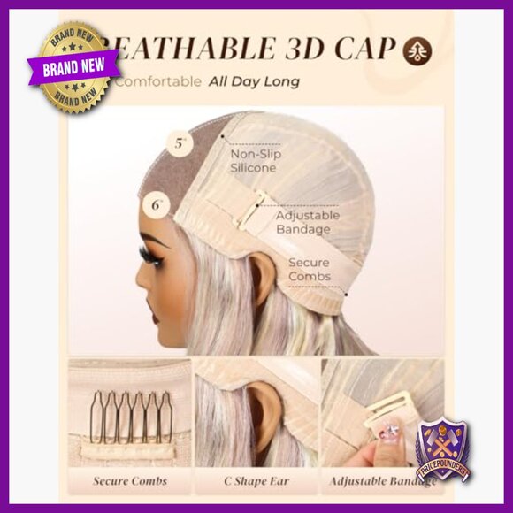 20-Inch Human Hair Glueless Lace Front Wig, Pre-Cut, Pre-Plucked, 210% Density main image 6